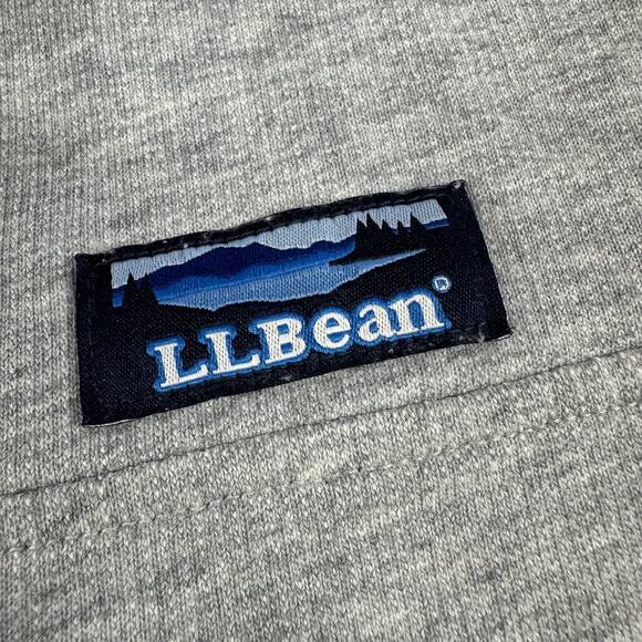 L.L.Bean Top Womens Small Gray Soft Cotton Rugby Logo Button Up Collared Preppy - Picture 6 of 8